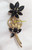 Juliana D&E Brooch Jet Black Venus Flame Twisted Rope Flower Vintage Delizza Elster Designer Jewelry