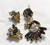Juliana D&E Brooch Earrings Jet Black Flower Vintage Delizza Elster Designer Jewelry
