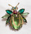 Juliana D&E Brooch Emerald Beetle Bug 3 Wing Vintage DeLizza Elster Designer Jewelry