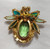 Juliana D&E Brooch Emerald Beetle Bug 3 Wing Vintage DeLizza Elster Designer Jewelry B