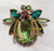 Juliana D&E Brooch Emerald Beetle Bug 3 Wing Vintage DeLizza Elster Designer Jewelry B