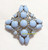 Blue Milk Glass Brooch Aquamarine Pin Vintage Fashion Jewelry Gift