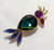 Parrot Brooch Emerald Sapphire Amethyst Bird Pin Vintage Fashion Jewelry Gift