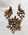 Juliana D&E Brooch Earrings Orange Triangle Milk Glass Vintage DeLizza Elster Jewelry