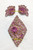Juliana D&E Pendant Earrings Rose Pink Rivoli Necklace Vintage DeLizza Elster Designer Jewelry