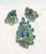 Juliana D&E Brooch Earrings Blue Green Dangle Bead Pendant Pin Necklace Vintage Delizza Elster Designer Fashion Jewelry