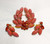 Juliana D&E Brooch Earrings Sun Orange Lava Laurel Wreath Pin Vintage DeLizza Elster Jewelry