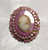 Juliana D&E Cameo Brooch Rose Pink Pin Vintage DeLizza Elster Designer Jewelry