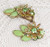 Juliana D&E Earrings Green Milk Glass Floret Vintage Delizza Elster Designer Jewelry