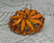 Juliana D&E Brooch Sun Orange Pinwheel Milk Glass Pin Vintage DeLizza Elster Jewelry