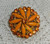 Juliana D&E Brooch Sun Orange Pinwheel Milk Glass Pin Vintage DeLizza Elster Jewelry