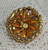 Juliana D&E Brooch Sun Orange Pinwheel Milk Glass Pin Vintage DeLizza Elster Jewelry