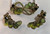 Juliana D&E Brooch Earrings Frosted Green Tear Drop Pear Pin Vintage Delizza Elster Designer Jewelry