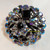 Juliana D&E Brooch Jet Black Diamond Pin Emerald Round Vintage DeLizza Elster Fashion Designer Jewelry
