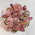 Juliana D&E Brooch Rose Pink Dangle Twisted Rope Bead Pin Vintage DeLizza Elster Designer Jewelry Gift