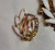 Juliana D&E Brooch Earrings Gold Fluss Milk Glass Pin Vintage DeLizza Elster Jewelry