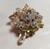 Juliana D&E Brooch Crystal Bead Dangle Stem Pin Vintage Delizza Elster Designer Jewelry