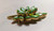 Juliana D&E Brooch Green Two Tone Milk Glass Flower Pin Vintage Delizza Elster Designer Jewelry B