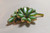 Juliana D&E Brooch Green Two Tone Milk Glass Flower Pin Vintage Delizza Elster Designer Jewelry B