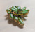 Juliana D&E Brooch Green Two Tone Milk Glass Flower Pin Vintage Delizza Elster Designer Jewelry B