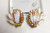 Juliana D&E Earrings Gold Fluss Milk Glass Vintage DeLizza Elster Jewelry