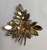 Juliana D&E Brooch Gold Fluss Milk Glass 2 Stem Leaf Pin Vintage DeLizza Elster Jewelry
