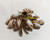 Juliana D&E Brooch Gold Fluss Milk Glass 2 Stem Leaf Pin Vintage DeLizza Elster Jewelry
