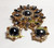 Juliana D&E Brooch Earrings Round Hematite Topaz Pin Vintage DeLizza Elster Designer Jewelry