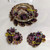 Juliana D&E Brooch Earrings Amethyst Purple Givre Stripe Pin Vintage Delizza Elster Designer Jewelry