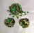 Juliana D&E Brooch Earrings Emerald Green Wire Over Leaf Pin Vintage Delizza Elster Designer Jewelry