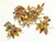 Juliana D&E Brooch Earrings Topaz Venus Flame Pin Vintage DeLizza Elster Jewelry Gift