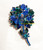 Juliana D&E Brooch Emerald Sapphire Flower Bead Dangle Pin Vintage Delizza Elster Designer Jewelry