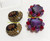 West German Earrings Lot Cameo Crystal Amethyst Purple Bead Jewelry Vintage Designer Gift