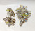 Juliana D&E Brooch Earrings 2 Stem Leaf Crystal Bead Dangle Pin Vintage Delizza Elster Designer Jewelry Gift