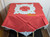 Red Lace Tablecloth 4 Napkin Set Embroider Crochet Table Cloth Cover Vintage Linen Gift Lot 5