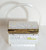 Wilardy Confetti Lucite Purse Attached Carry All Compact Makeup Bag White Satchel Vintage Designer Mid Century Fashion Handbag Gift