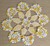 Yellow Gold Star Crochet Doily Variegated White Ombre Round Linen Vintage Cloth Gift
