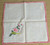 Red Rose Embroider Handkerchief Crochet Hankie Vintage Linen Hanky Gift Original Tag NOS