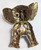 Juliana D&E Elephant Puppet Pendant Necklace Marble Red Antiqued Gold Jewelry Vintage DeLizza Elster Designer Fashion Gift
