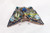 Sapphire Blue Peridot Glass Butterfly Brooch Fancy Marbled Crackle Pin Vintage Fashion Jewelry Mid Century Gift