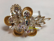 Juliana D&E Brooch Crystal Bead Ribbon Cup Dangle Pin Necklace Vintage Delizza Elster Designer Jewelry