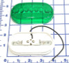 55742: 12V GREEN INSIDE OVAL LIGHT ASSEMBLY W/ BULB & HOUSING