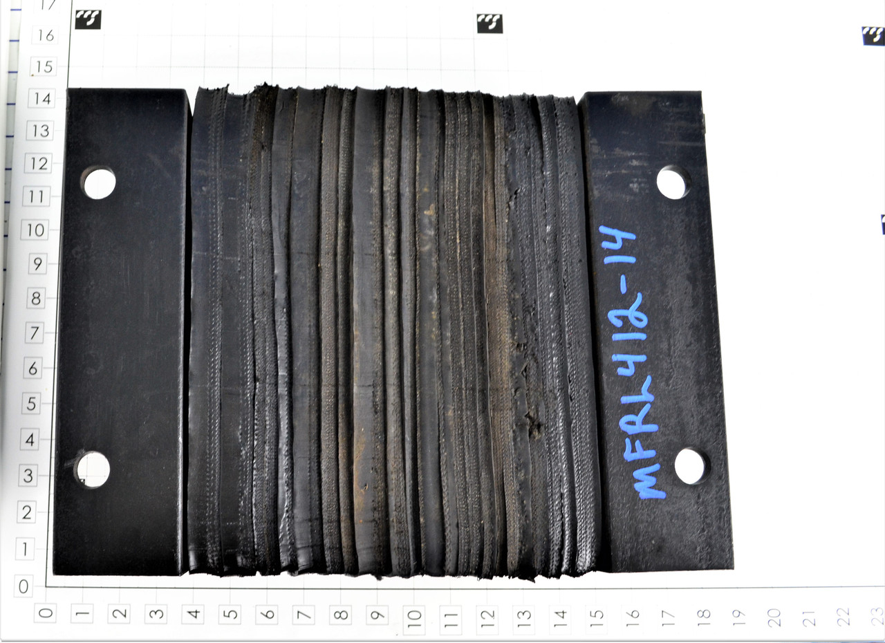 MFRL412-14: BUMPER, LAMINATED 4-1/2 DEEP ACTUALFACE 12H X 10WW/2 ANGLES