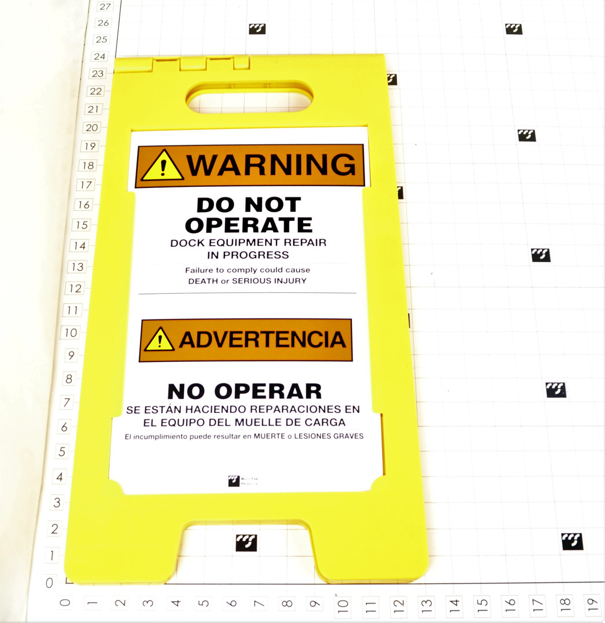 MF-SS-1003: SM. A-FRAME DOCK SAFETY SIGN 23-1/2"H ENG/SPANISH 2-SIDED