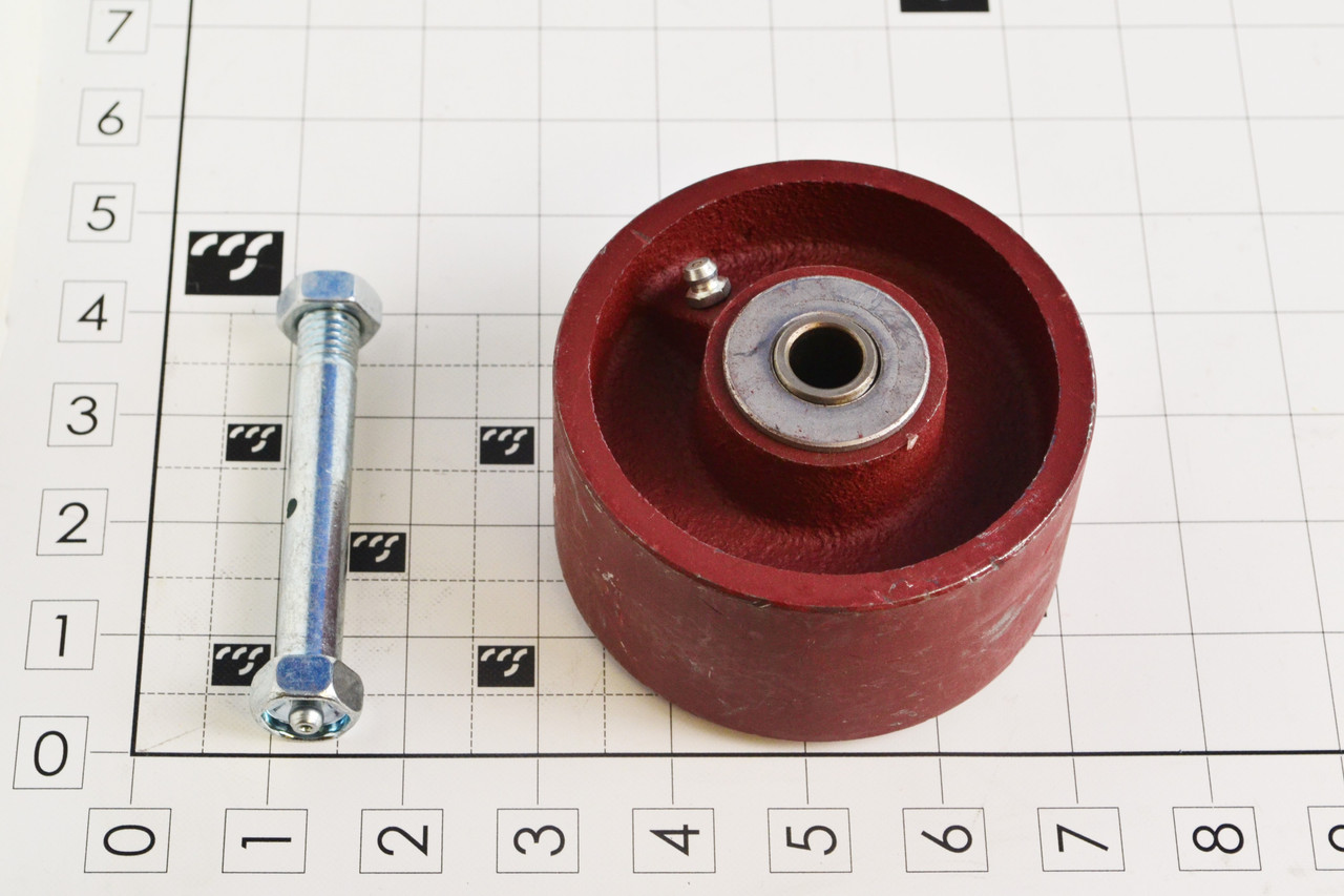 4"X2" STEEL WHEEL RIGID RED W/ HARDWARE