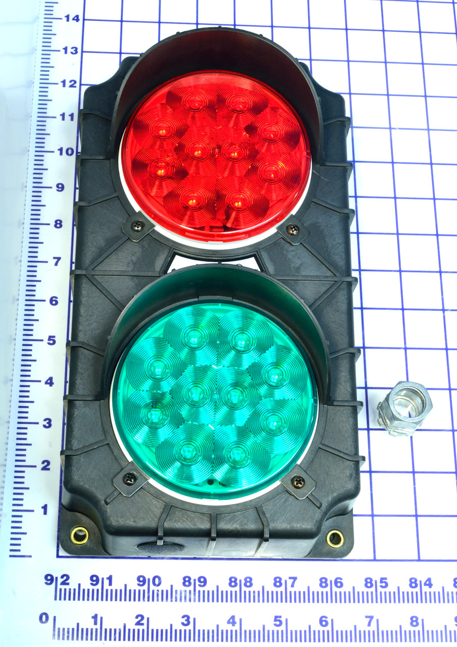 SG10B-24RG-LED: LIGHT ASSY, OUTSIDE, RED/GRN, BLACK BODY, LED, 24V, TL