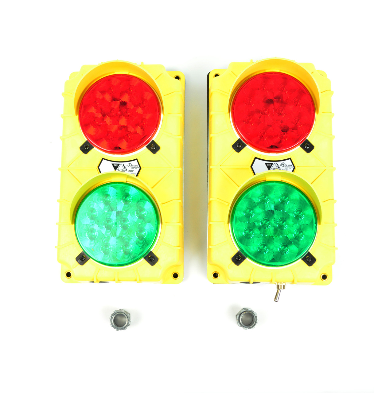 SG30-115RG-LED: LIGHT ASSY, INSIDE/OUTSIDE, RED/GREEN, YELLOW BODY, 115V, LED