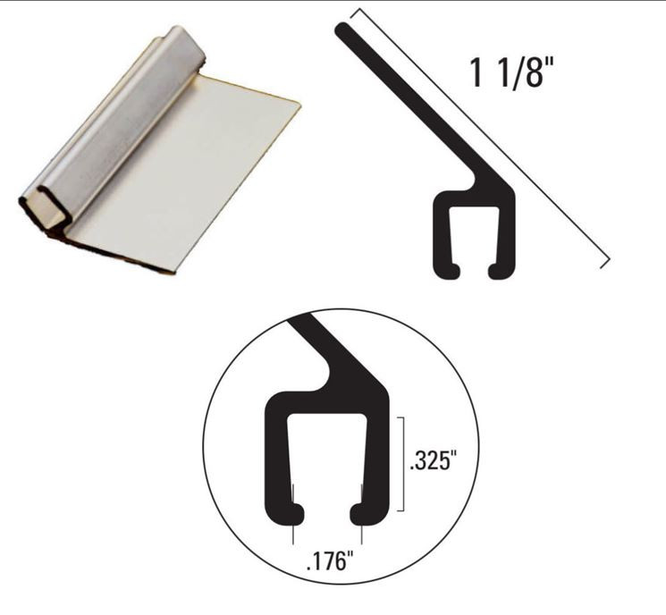WGA01-2: RETAINER, STD, W/45Â°- 1" LEG DOOR SEAL 10'-2'LG