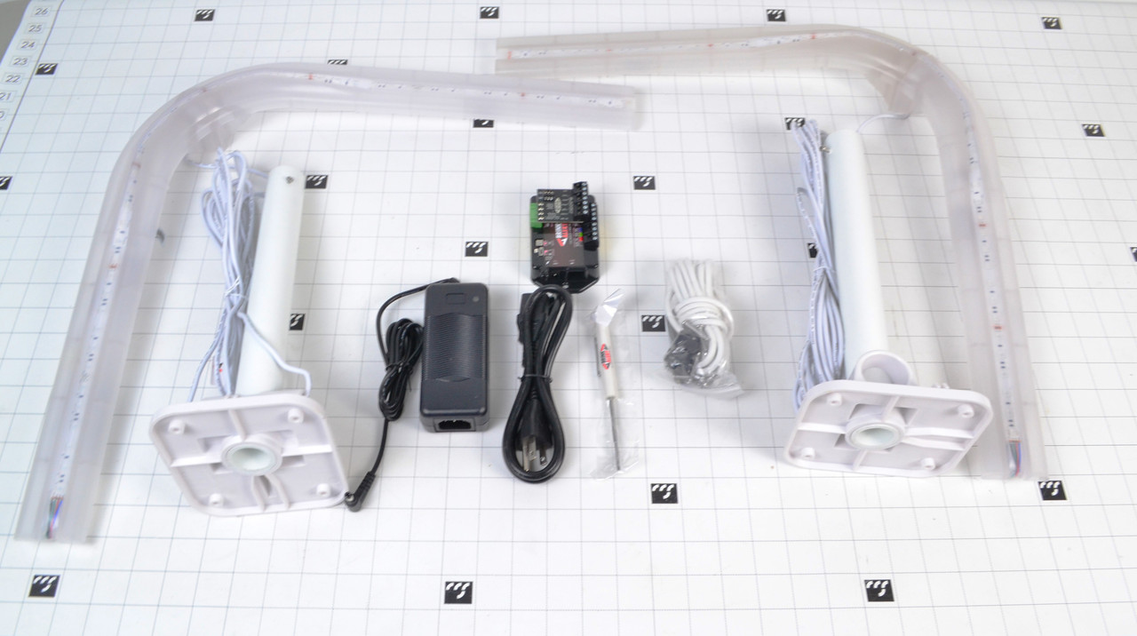 LDLK-C: LIGHT KIT, W/ CORNERS, ABS LED 18" X 18" RETAINERS, 12" PROJ.