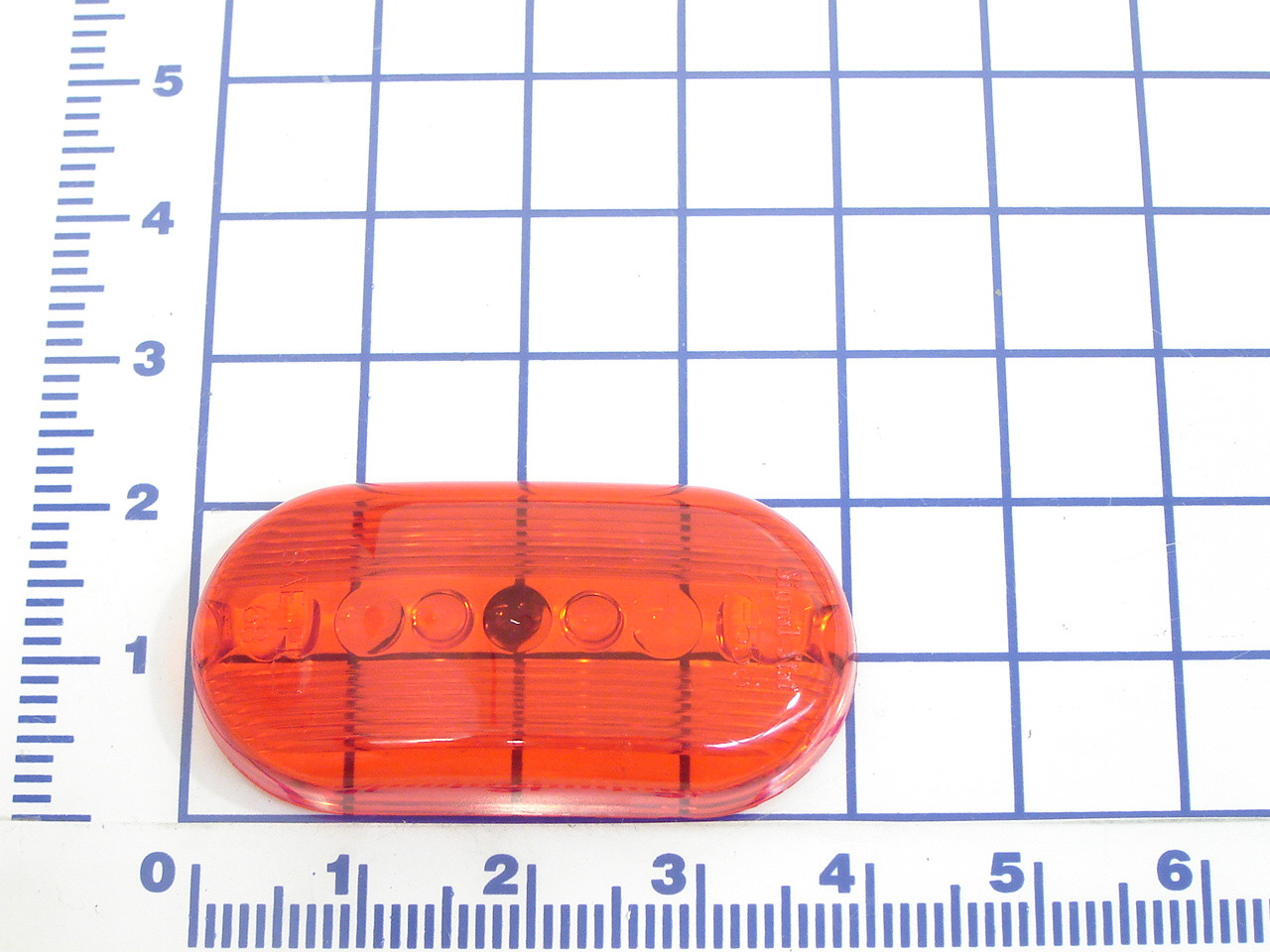 55811: LENS, RED OVAL (INSIDE)